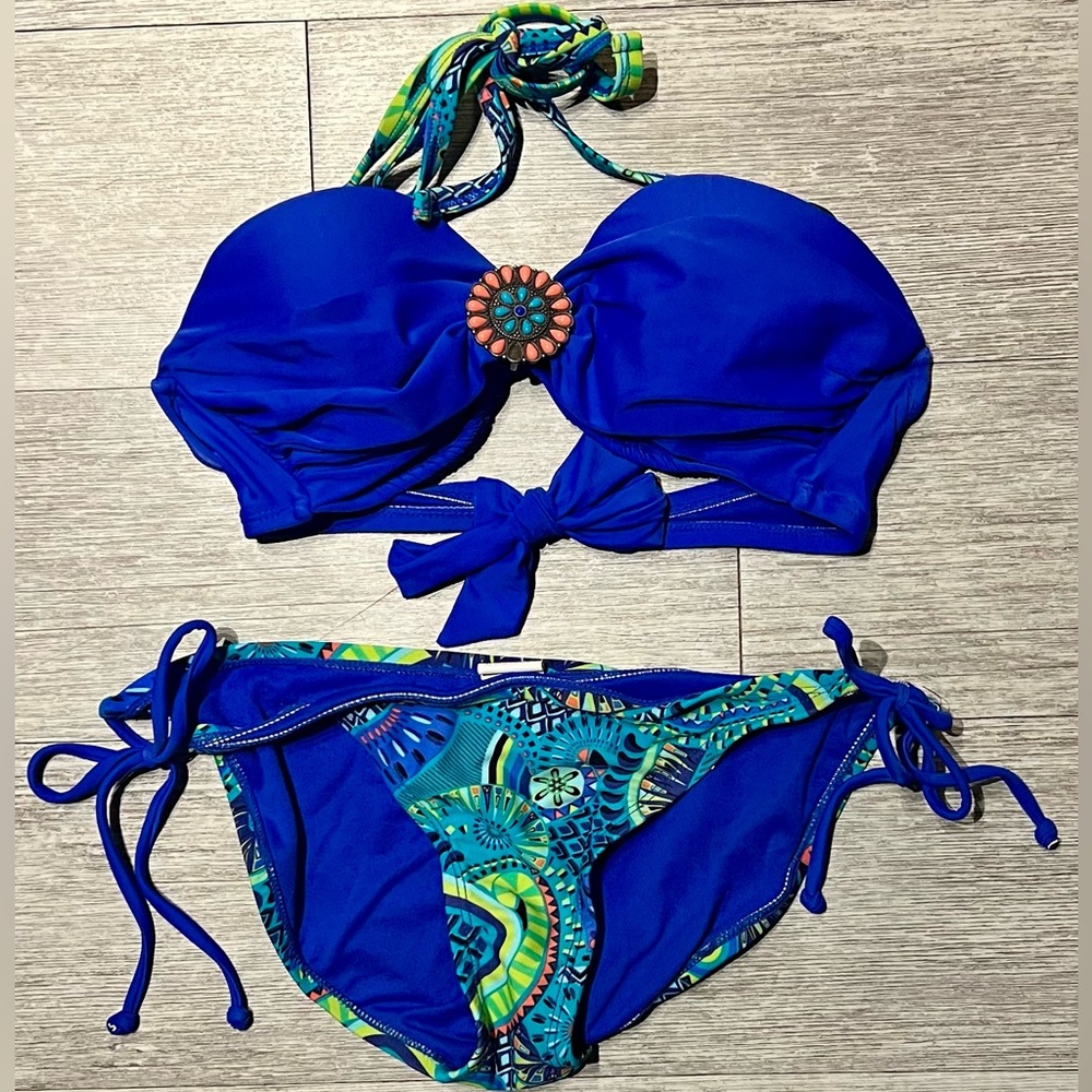 Xhilaration Purple and Green Bikini Set NWOT